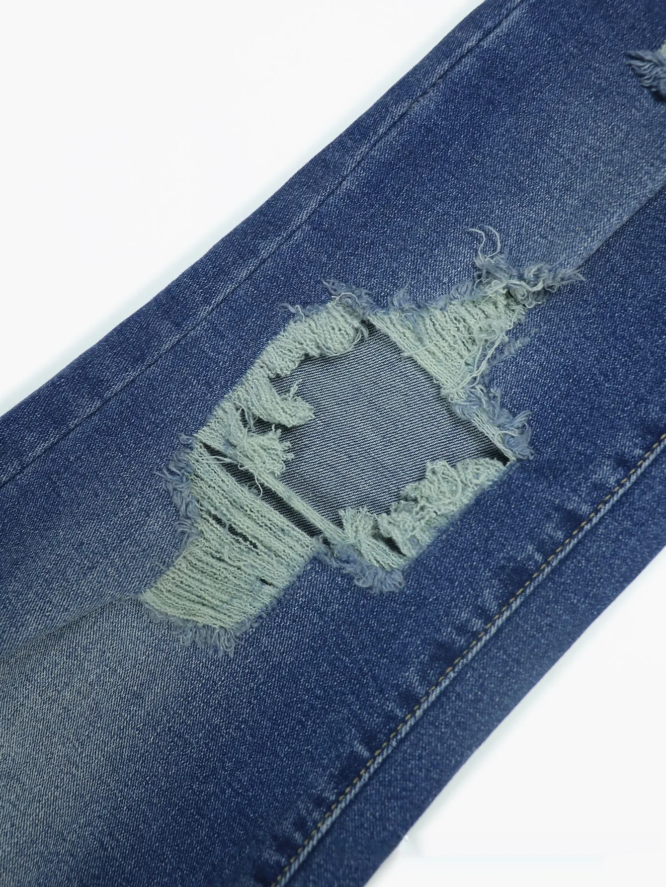 👖 Dark Blue High Waist Ripped Jeans – Tight Fit Street Style Denim