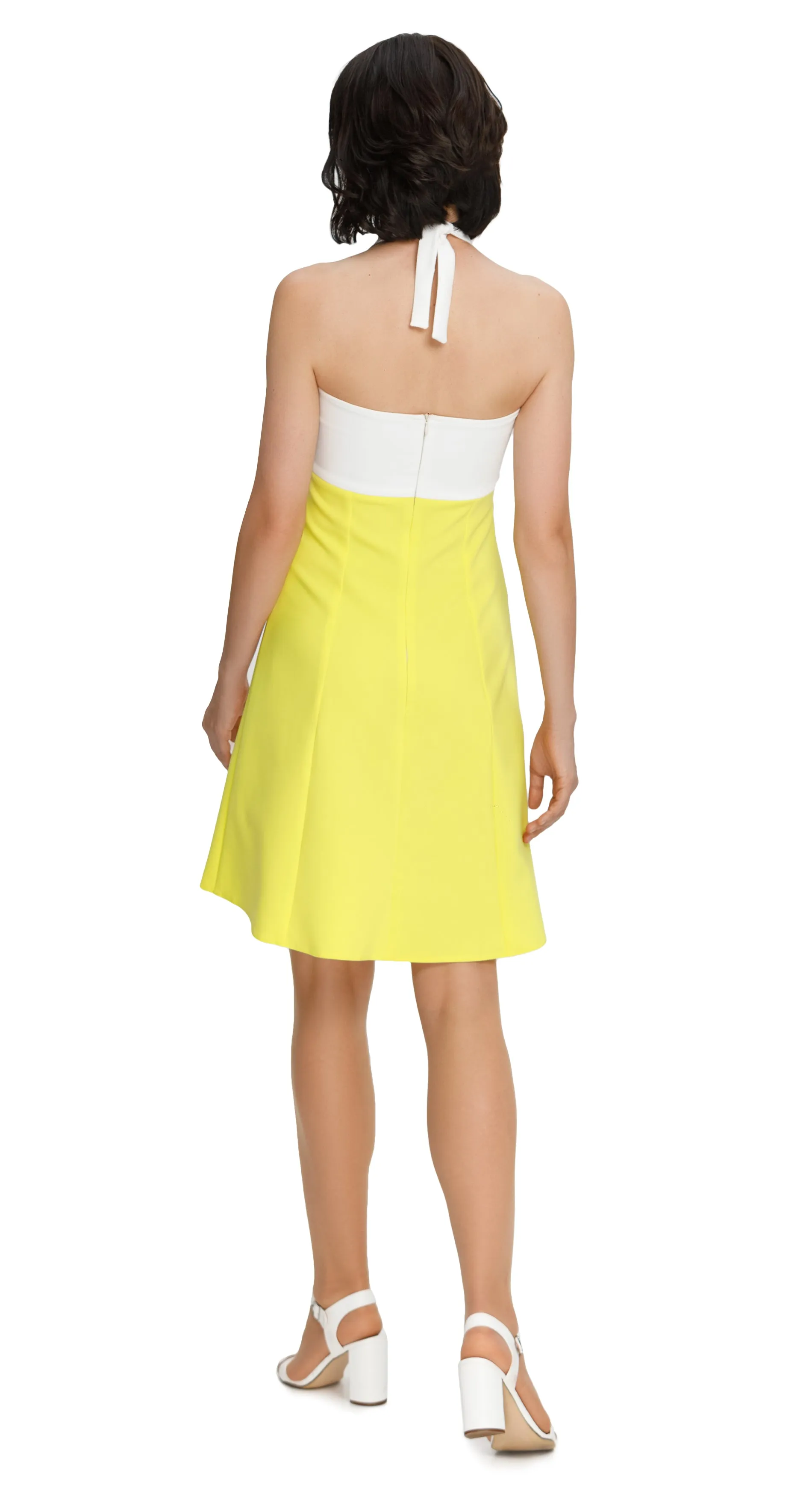 70s Style Light Spring Halter Dress in Orange
