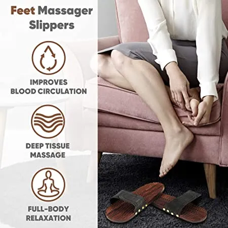 Acupressure Khadau Wooden Best-Modern Khadau-Freesize-Code 102-एक्यूप्रेशर खड़ाऊ-Self Massager-Easy to Use-Activate Acupressure Points
