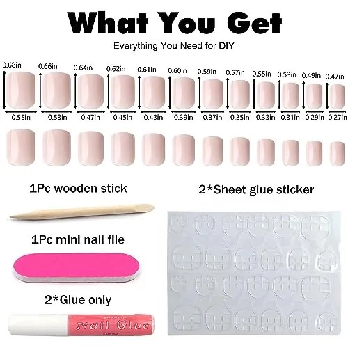 AddFavor Press on Nails Short Square Fake Nails, 120pcs Red Press on Nails Square Acrylic False Nails Colored Glossy Glue on Nails with Adhesive Tabs for Women Girls