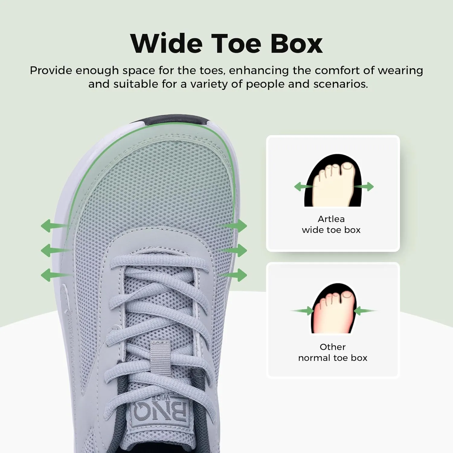 Artlea Wide Toe Box Walking Shoes Women Plantar Fasciitis Orthotic Sneakers Tennis Air Running Shoes Slip On Comfortable Sneakers US 6-11