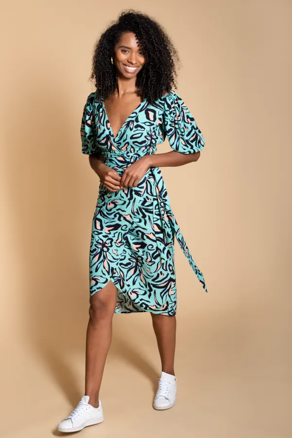 Aster Wrap Skirt in Mark Making Floral Print