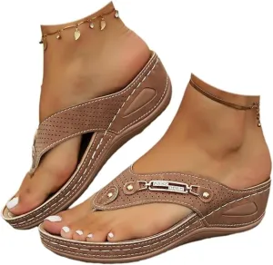 Avylays Orthopedic Sandals for Women,Breathable Mesh Sports Sandals With Non-Slip Sole,Wedge Heel Thick-Soled Sandals