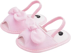 Baby Ballerina Sandals with Bowknot Infant Girls Summer Flat Platform First Walking Slipper Non-Slip Dress Shoes