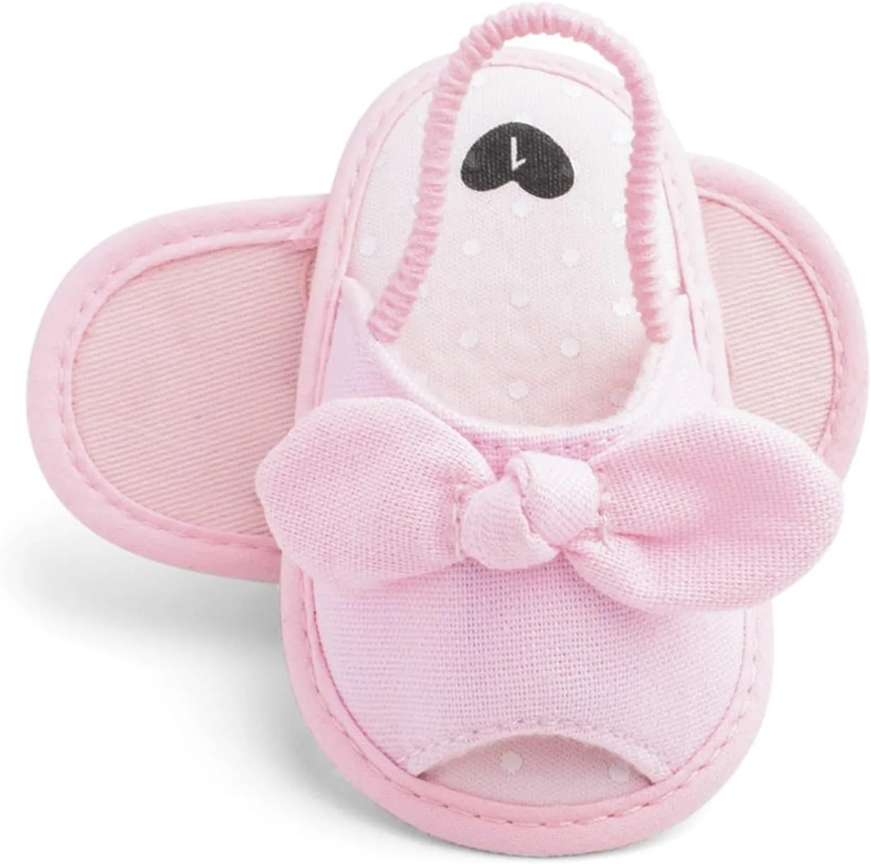 Baby Ballerina Sandals with Bowknot Infant Girls Summer Flat Platform First Walking Slipper Non-Slip Dress Shoes
