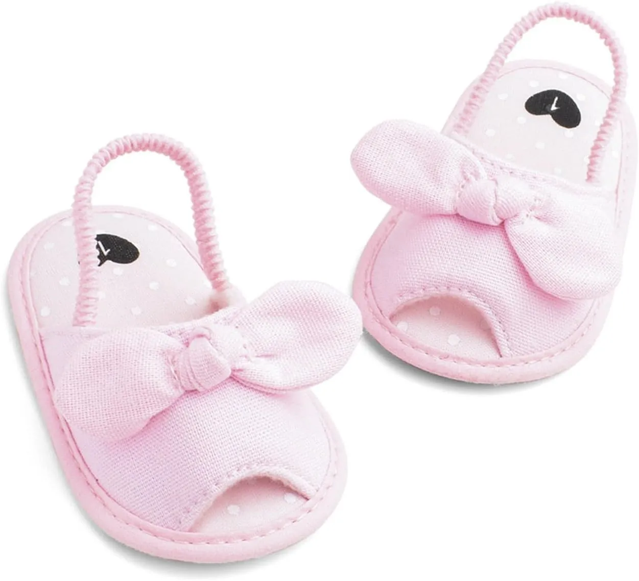 Baby Ballerina Sandals with Bowknot Infant Girls Summer Flat Platform First Walking Slipper Non-Slip Dress Shoes