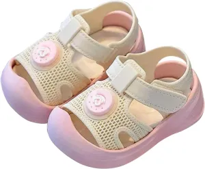 Baby First Walking Sandals Lightweight Closed Toe Non Slip Platform Summer Outdoor Sneakers for Infant Boys Girls
