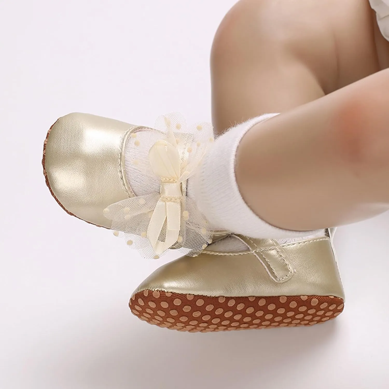 Baby Girls Mary Jane Sequins Crown Flats PU Leather Wedding Party Princess Ballet Shoe Infant Soft Prewalker Shoes