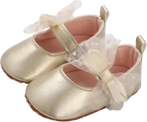 Baby Girls Mary Jane Sequins Crown Flats PU Leather Wedding Party Princess Ballet Shoe Infant Soft Prewalker Shoes