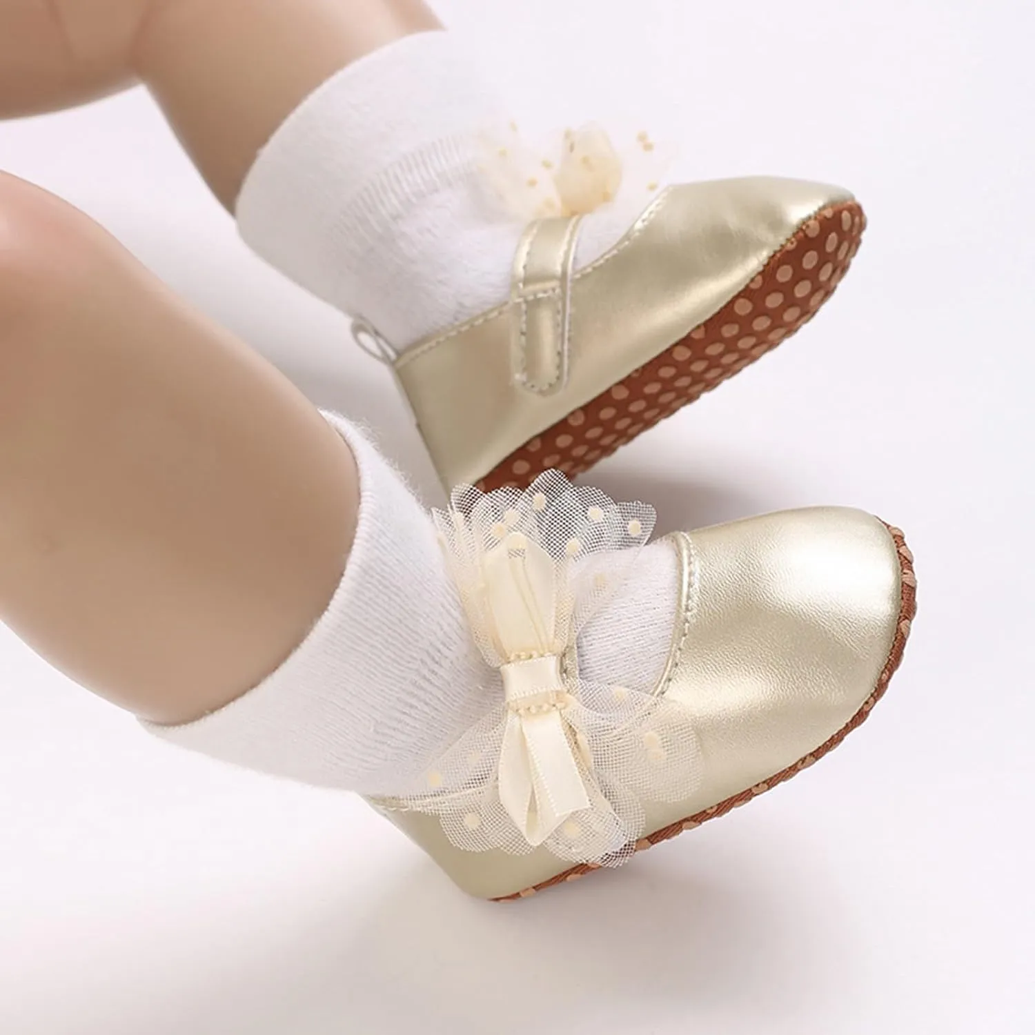 Baby Girls Mary Jane Sequins Crown Flats PU Leather Wedding Party Princess Ballet Shoe Infant Soft Prewalker Shoes