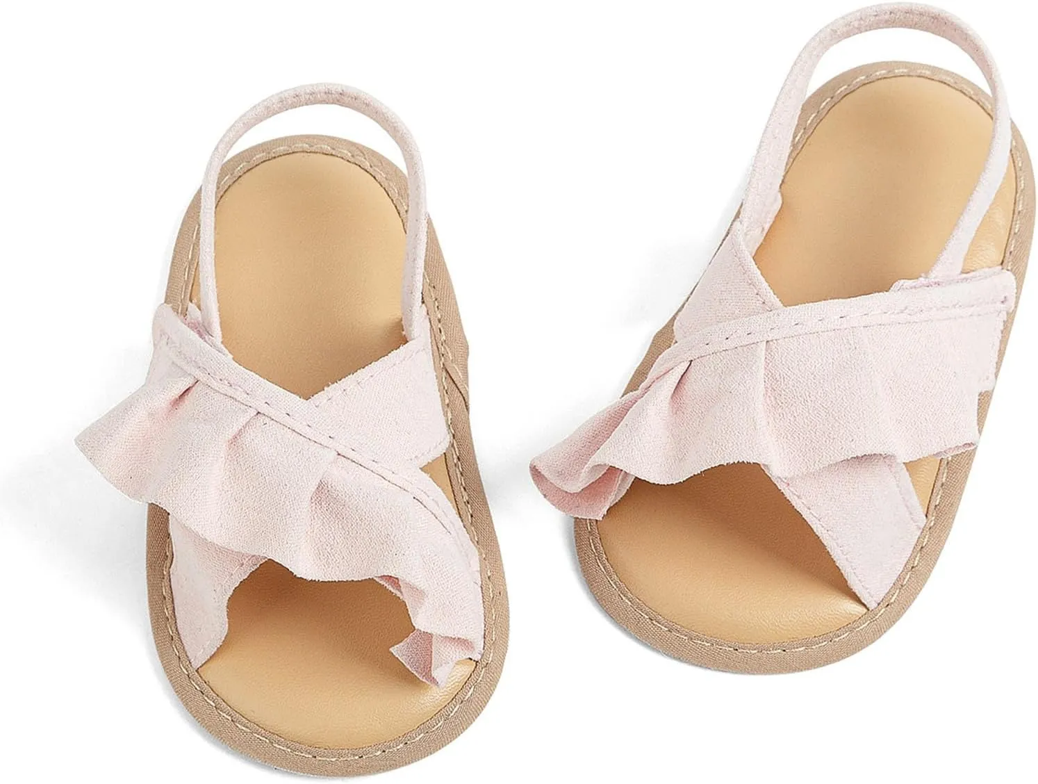 Baby Girls Ruffle Sandals Soft Sole Non Slip Flat Dress Shoes Princess Open Toe Party Wedding Holiday Casual Slides