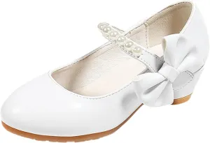 Baby Girls Shoes Children Shoes Children Leather Shoes White Bow Knot Spring Autumn Gir High Leather Soft Closed Toe