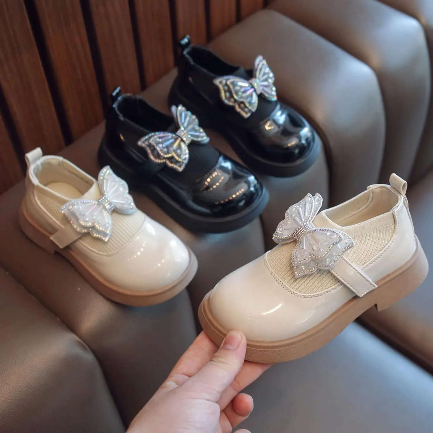 Baby Girls Shoes Girl Shoes Small Leather Shoes Single Shoes Children Dance Shoes Girls Performance Slip on Water Shoe