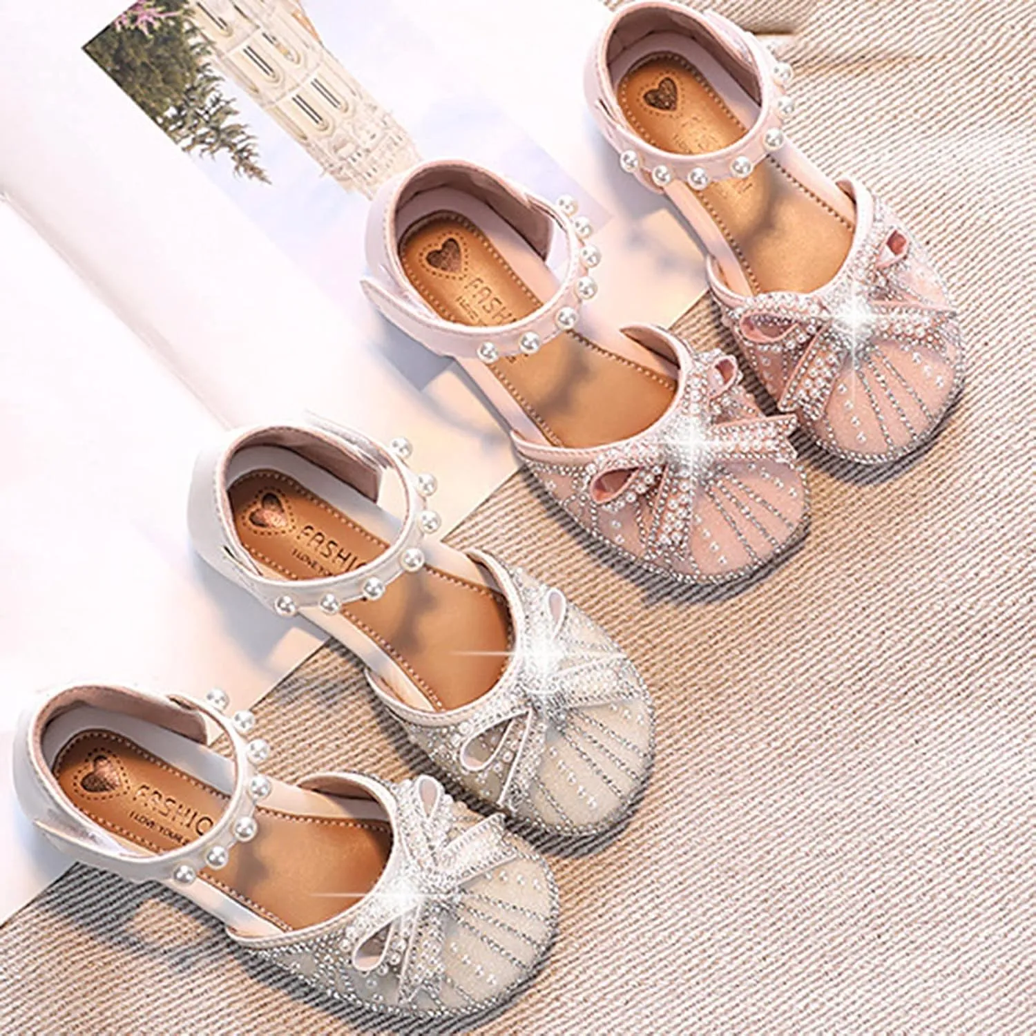 Baby Kids Princess Dress Autumn Girls Sandals Summer Princess Shoes Big Children Soft Bottom Non Slip Slip on Water Shoe