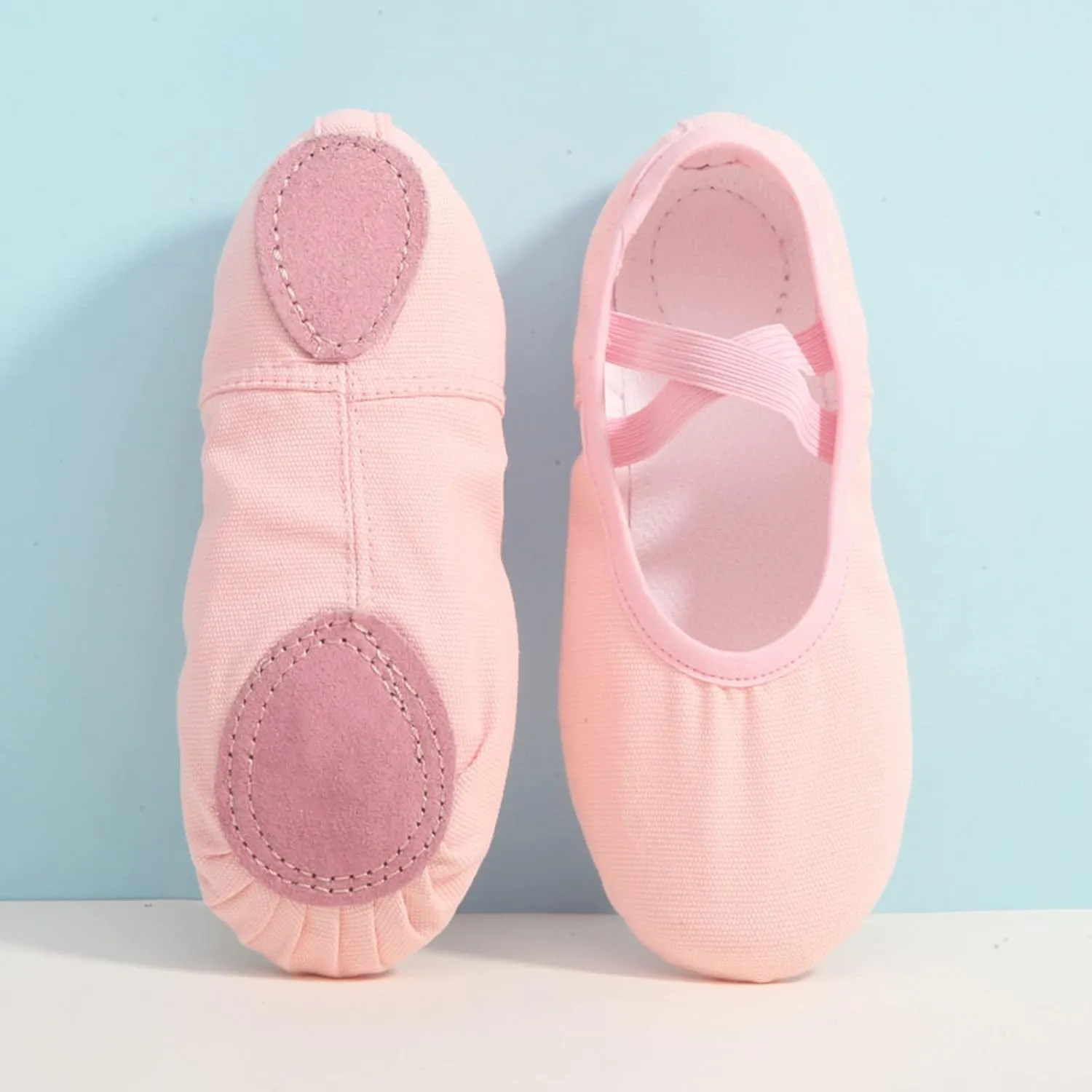 Ballet Shoes for Girls Dance Ballet Slippers No-Tie Canvas Ballerina Shoes for Toddler Kids Yoga Dance Shoes