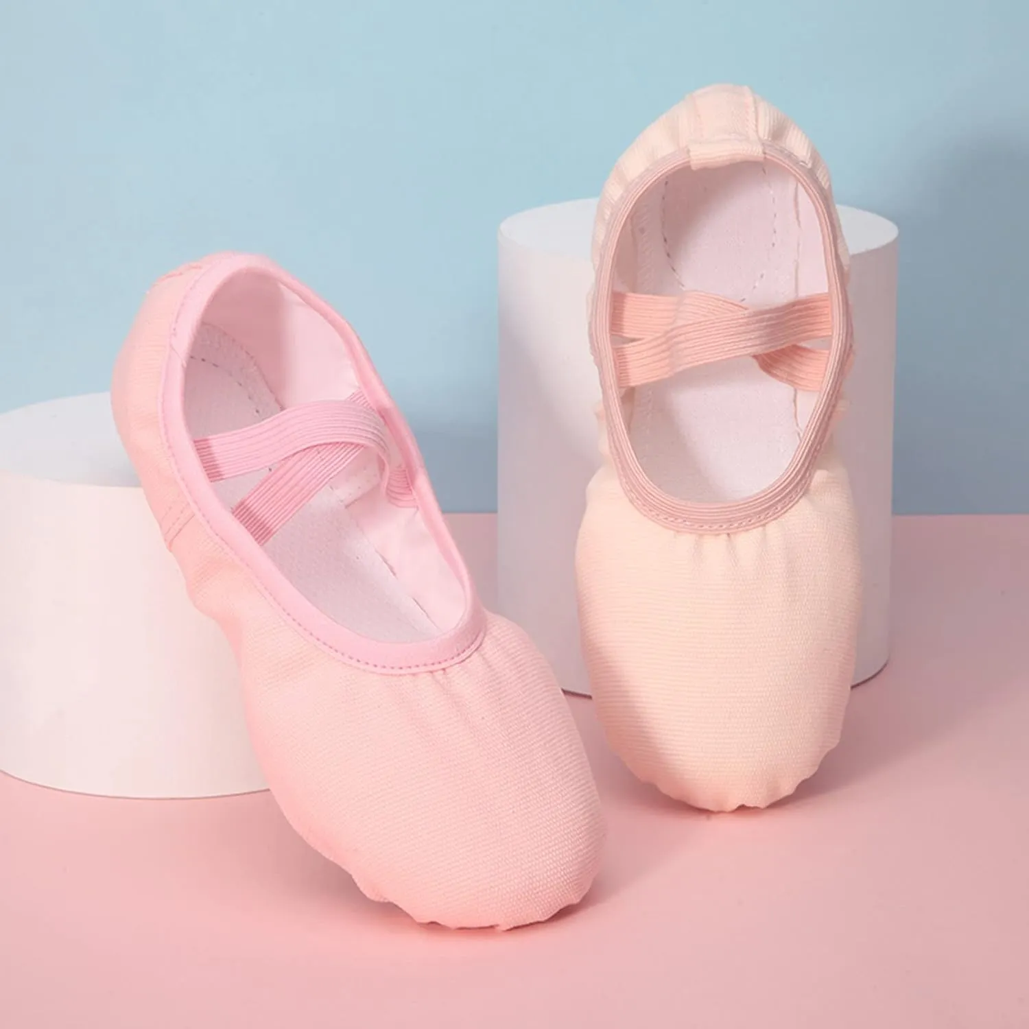 Ballet Shoes for Girls Dance Ballet Slippers No-Tie Canvas Ballerina Shoes for Toddler Kids Yoga Dance Shoes