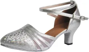 Ballroom Dance Shoes Women Sequin Party Shoes Latin Dance Shoe Chunky Heeled Dress Shoe Low Professional Heels
