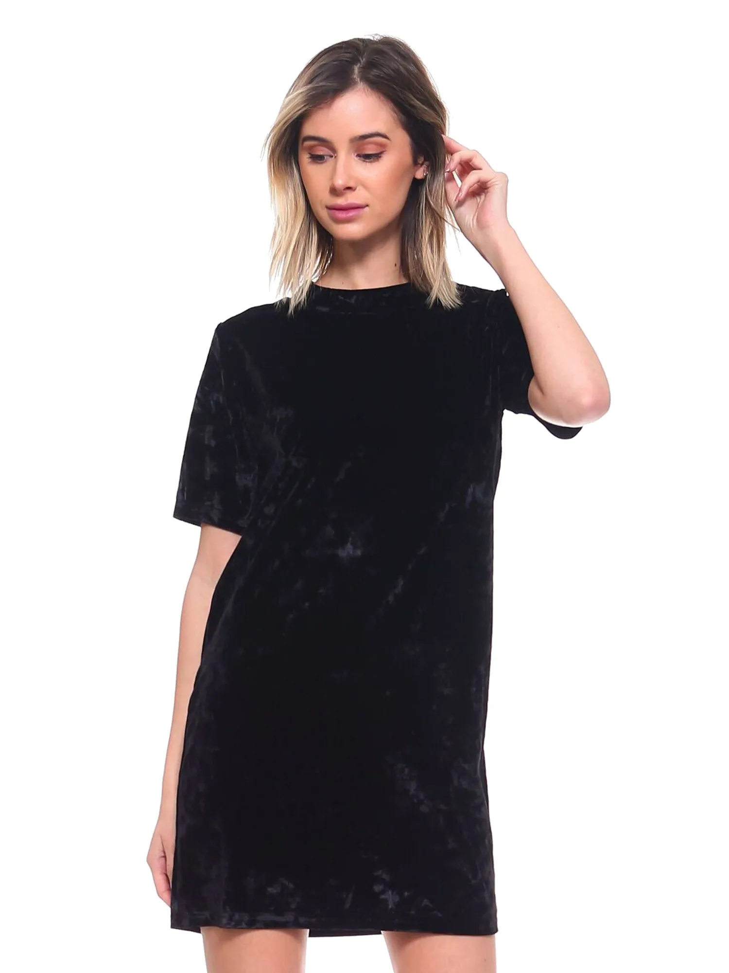 Black Velvet Short Sleeve Dress Size Small