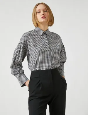 Boxy Check Shirt in Black