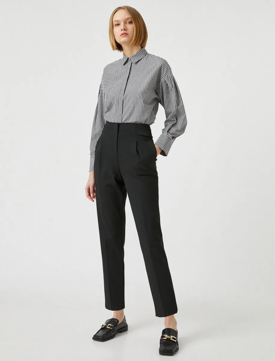 Boxy Check Shirt in Black