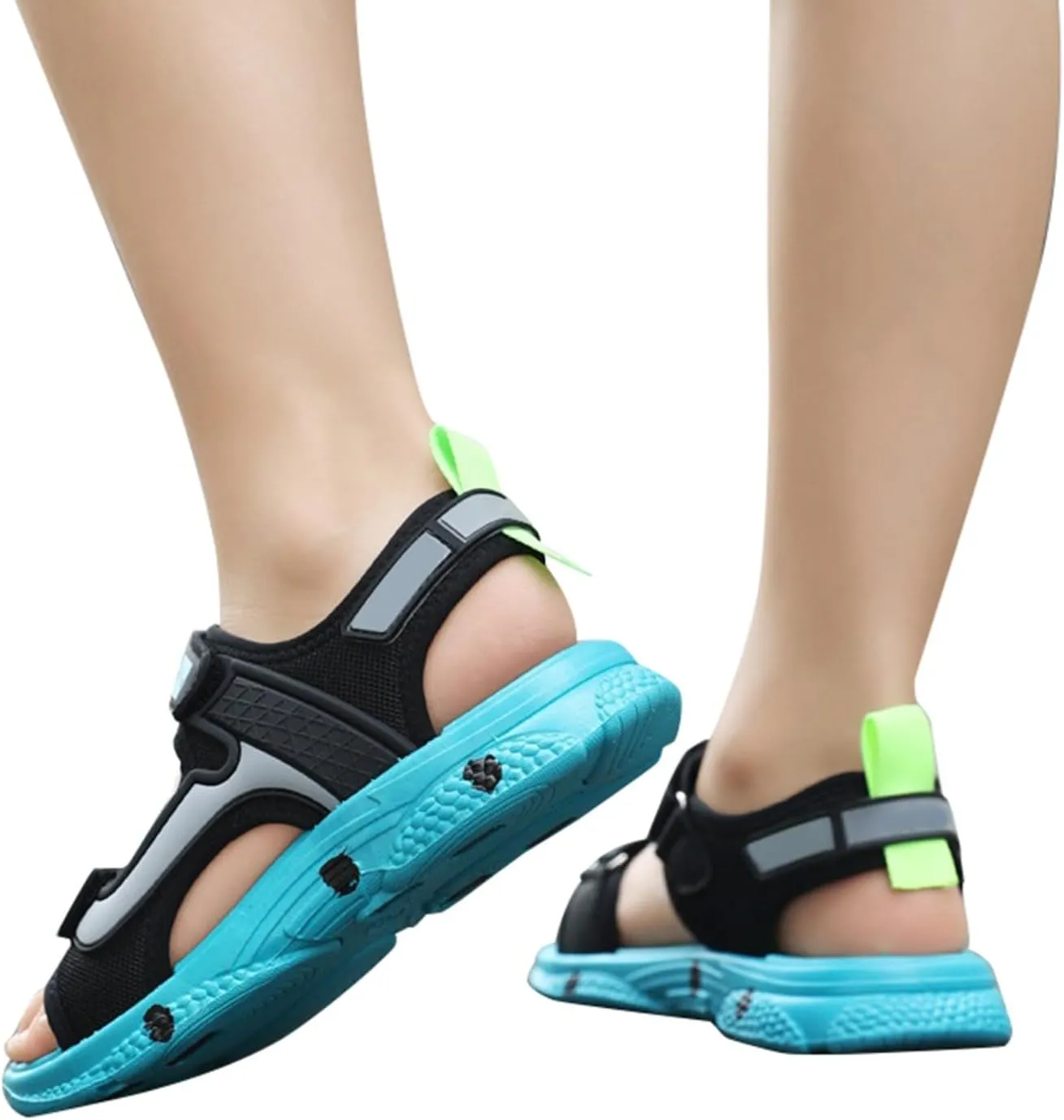 Boys Sandals Double Adjustable Straps Non-slip Lightweight Open Toe Sport Sandals Kids Soft Summer Beach Pool Shoes