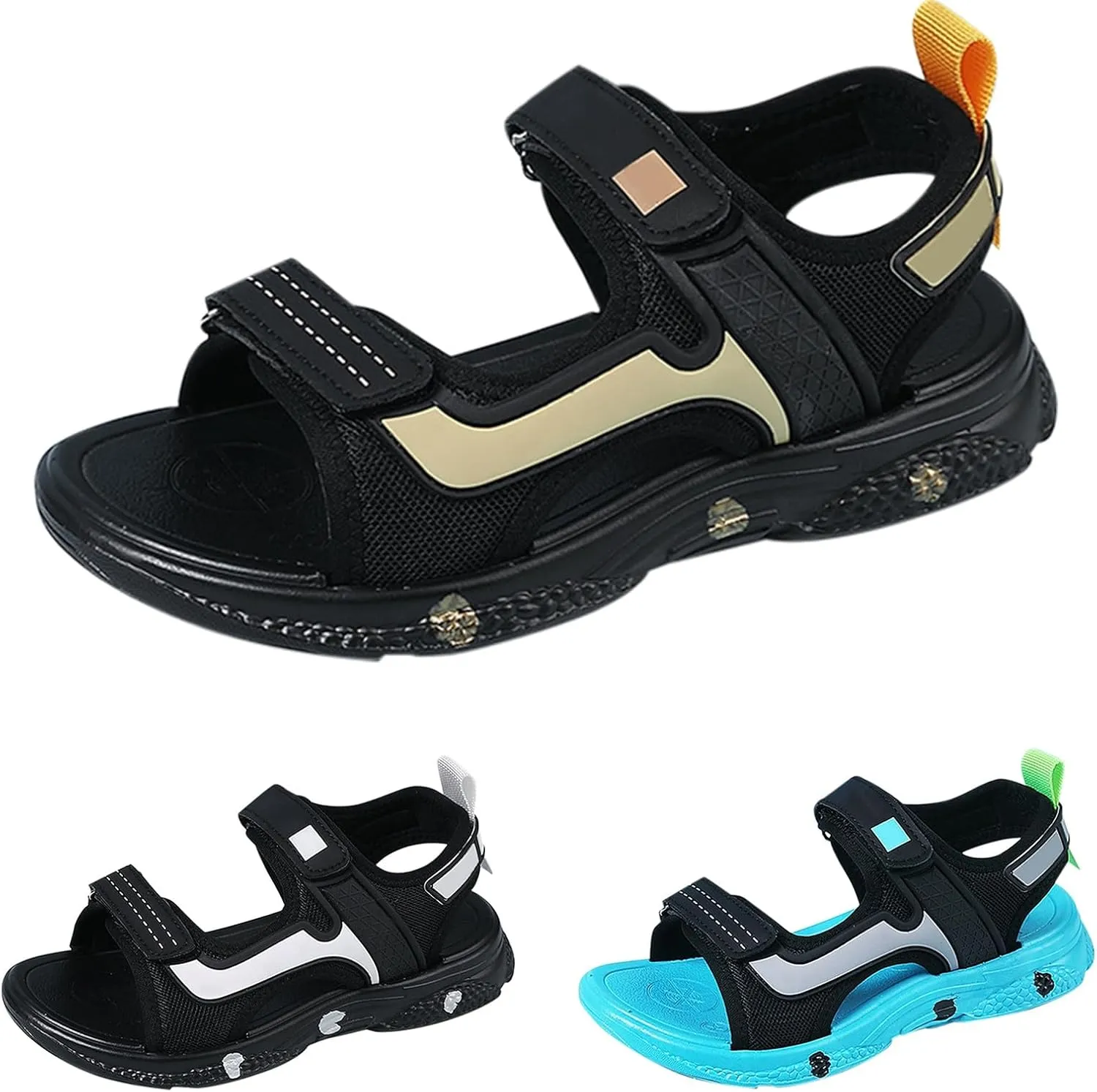 Boys Sandals Non-slip Double Adjustable Straps Lightweight Open Toe Sport Sandals Kids Soft Summer Beach Pool Shoes