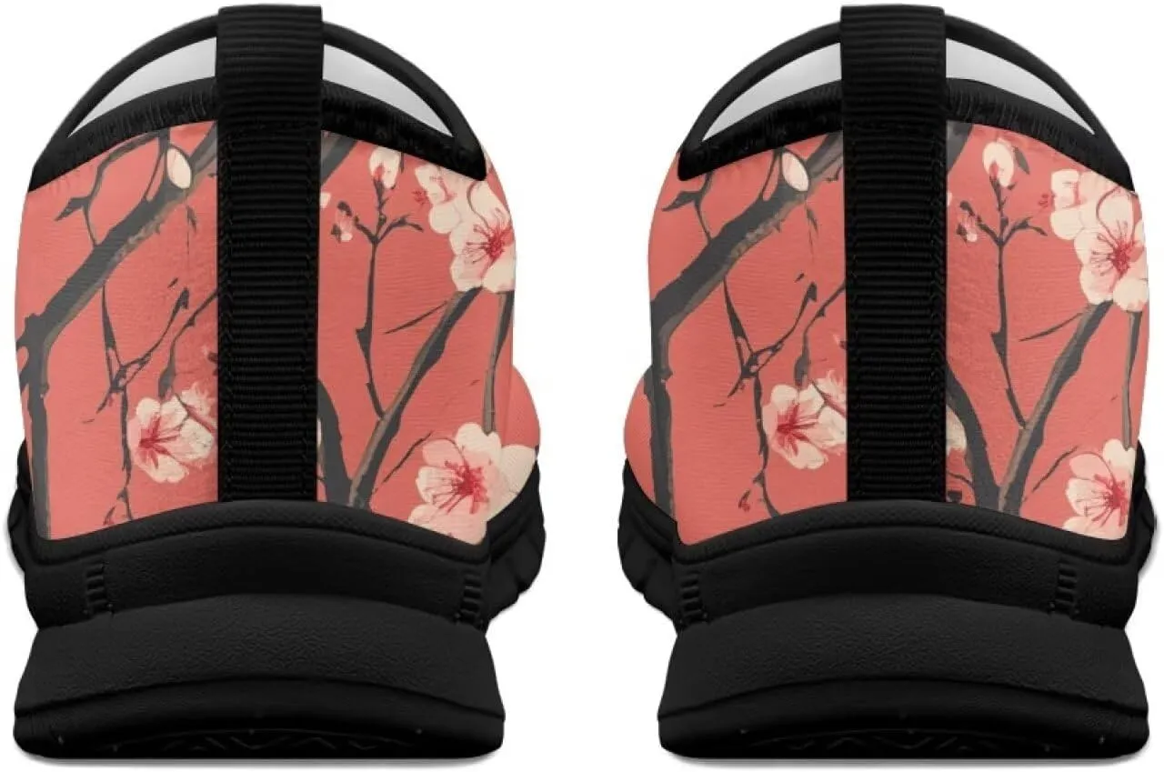 Cat Print Women's Slip Ons Loafers Soft Casual Mesh Sneakers Comfortable Non Slip Athletic Walking Shoes Black Sole Size 5.5-11.5