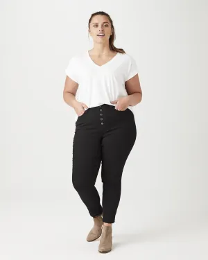 Cataleya Button-Front Skinny Jean | Black