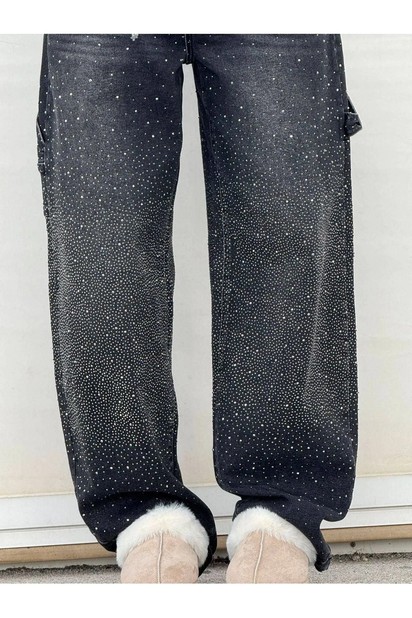 Celeste | Rhinestone Wide-Leg Jeans
