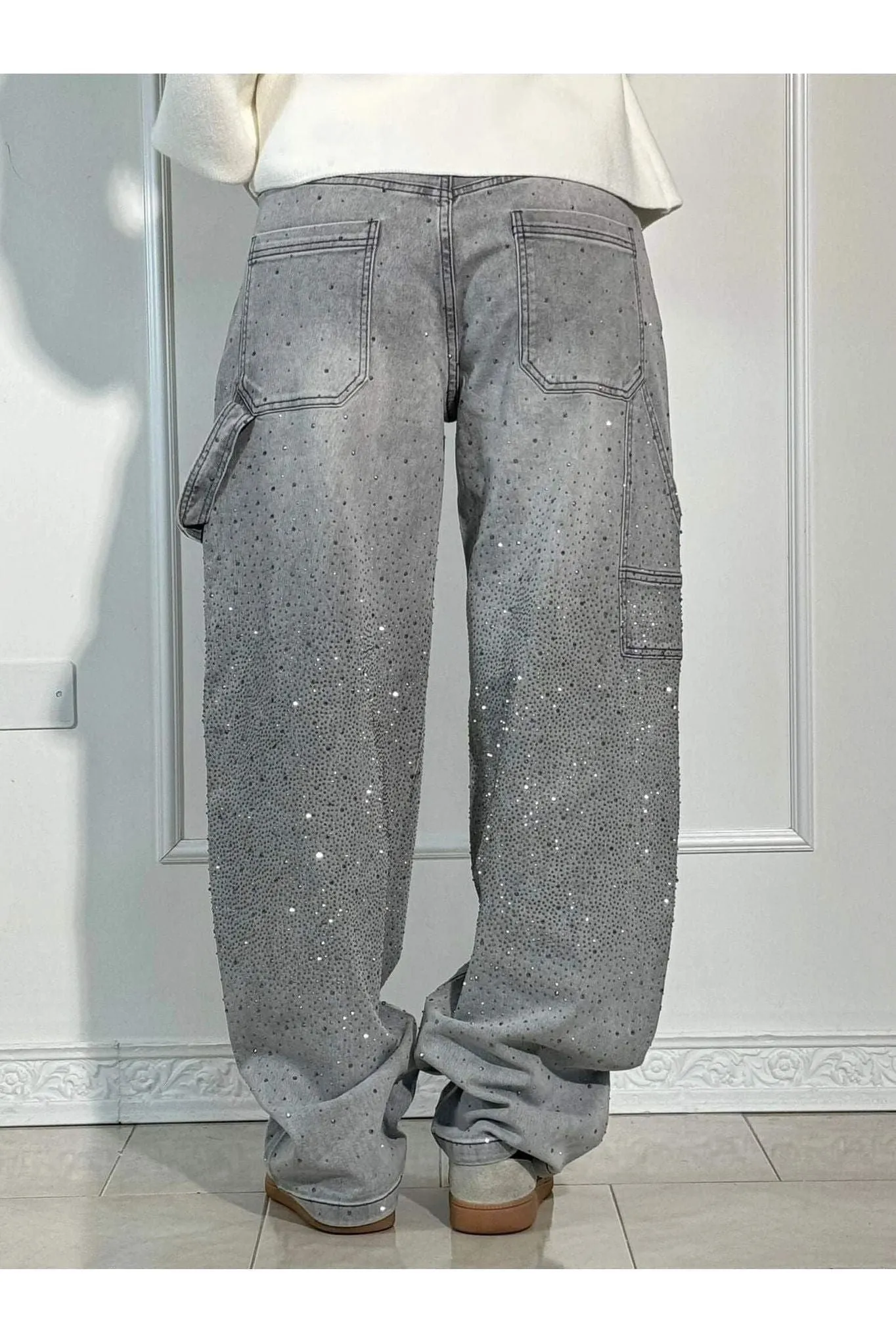 Celeste | Rhinestone Wide-Leg Jeans