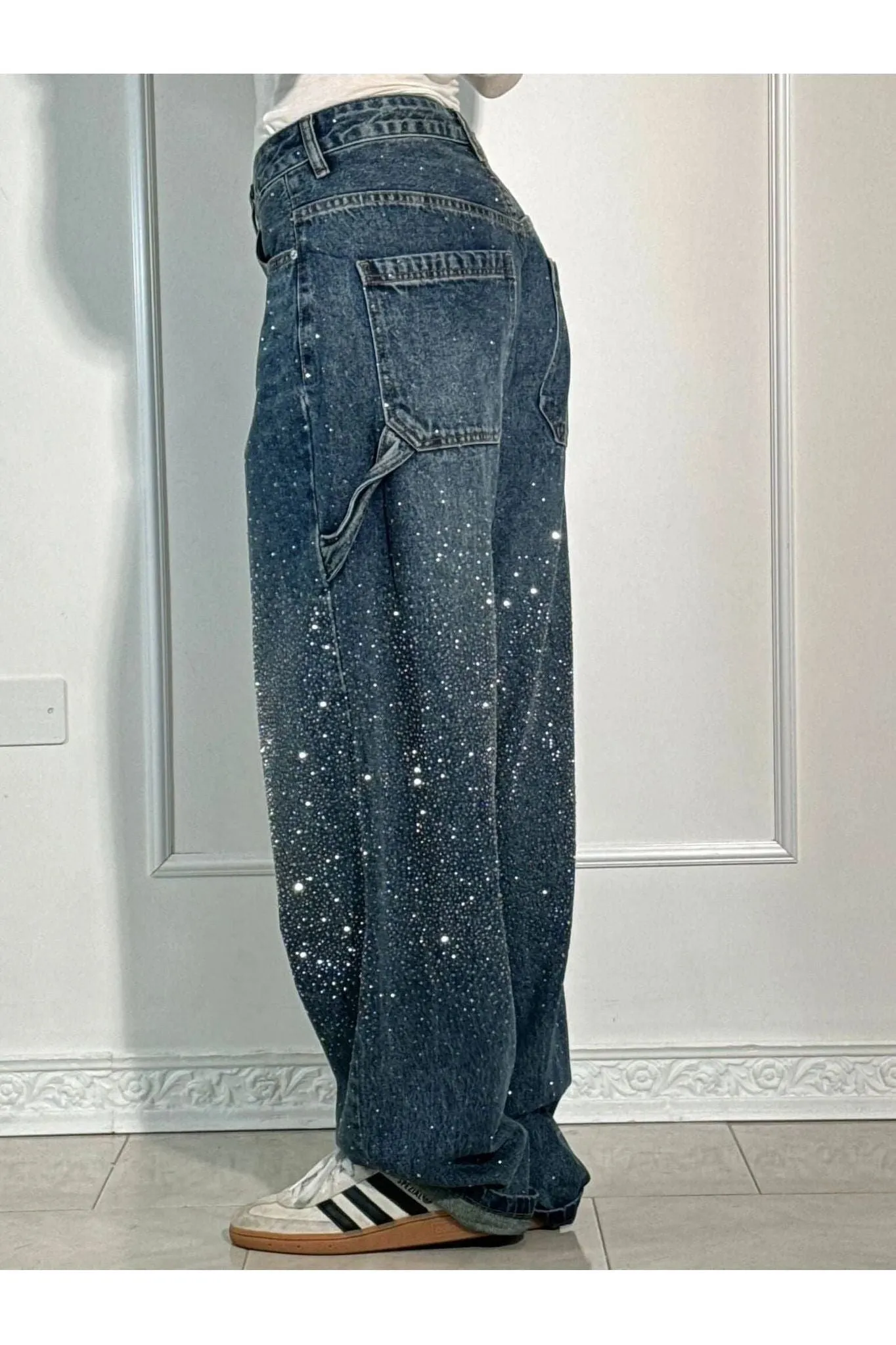 Celeste | Rhinestone Wide-Leg Jeans