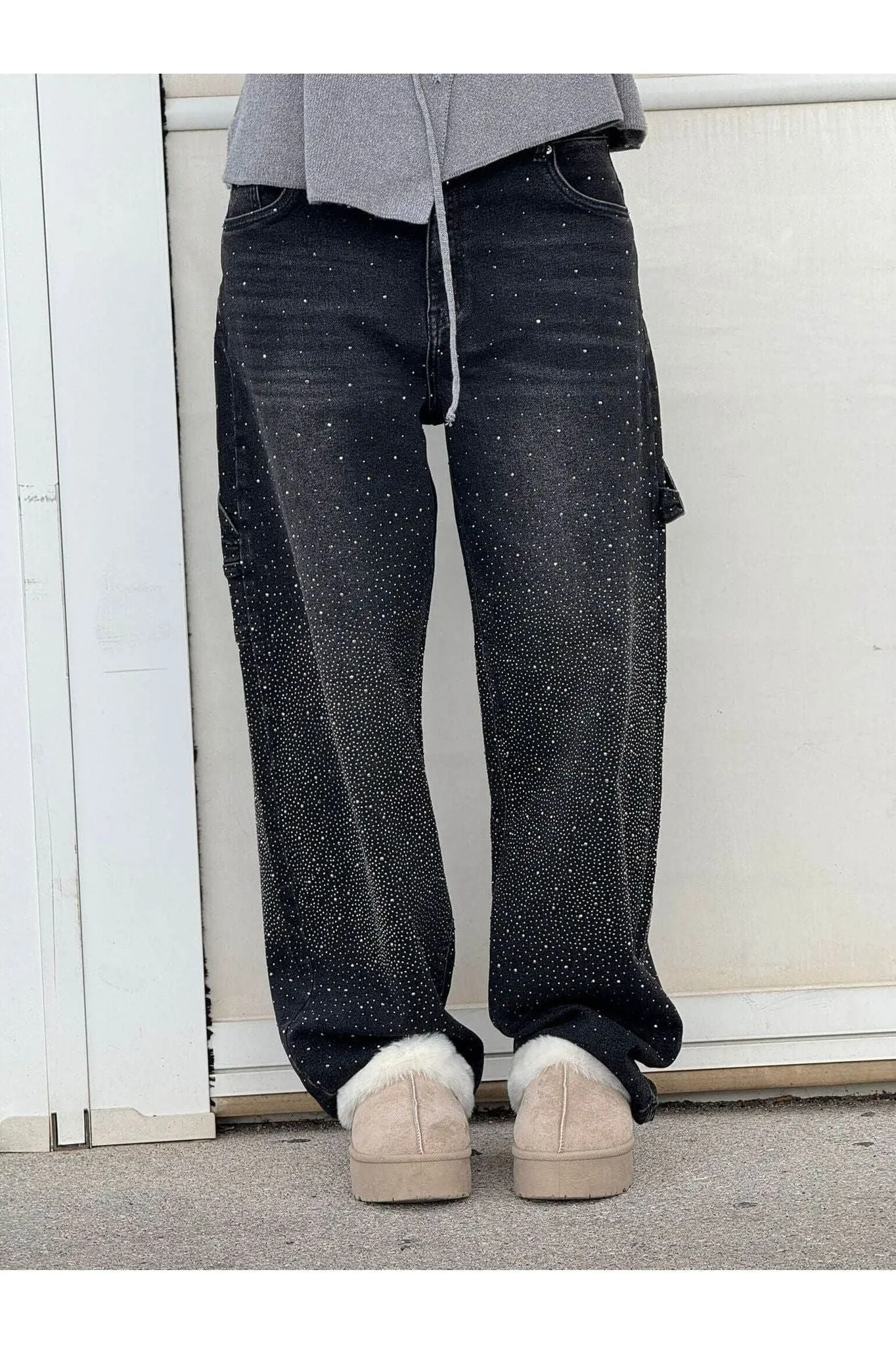 Celeste | Rhinestone Wide-Leg Jeans
