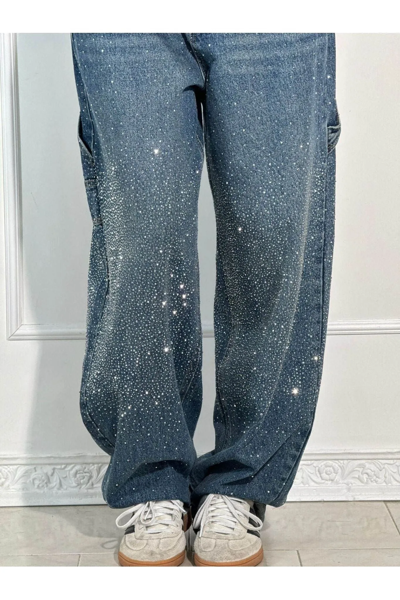 Celeste | Rhinestone Wide-Leg Jeans
