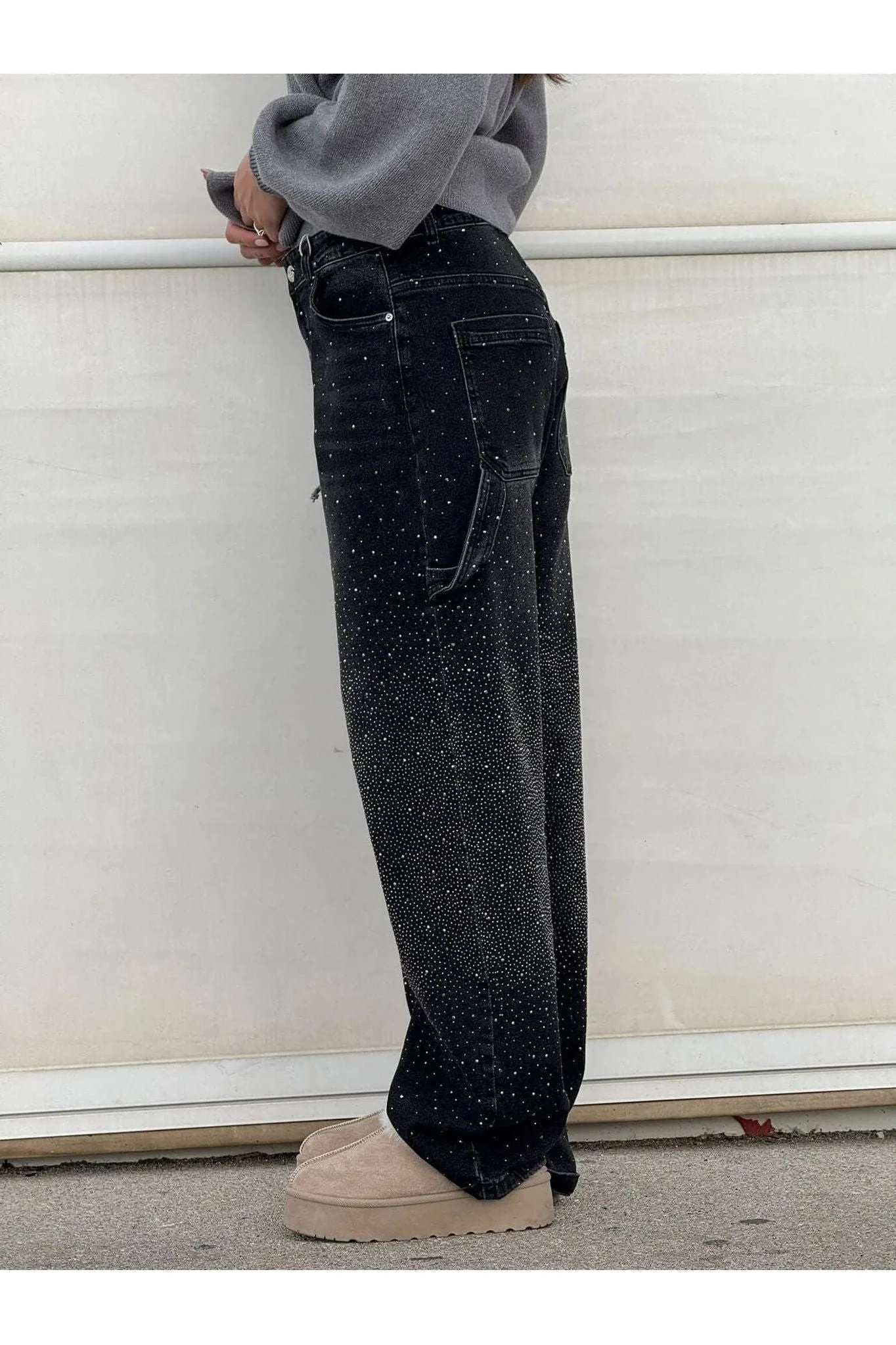 Celeste | Rhinestone Wide-Leg Jeans
