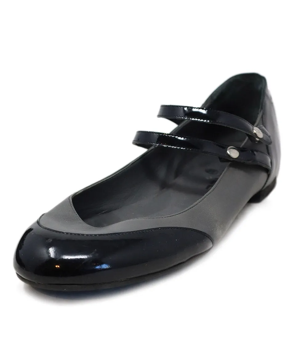 Chanel Black Patent & Grey Leather Shoes sz 11