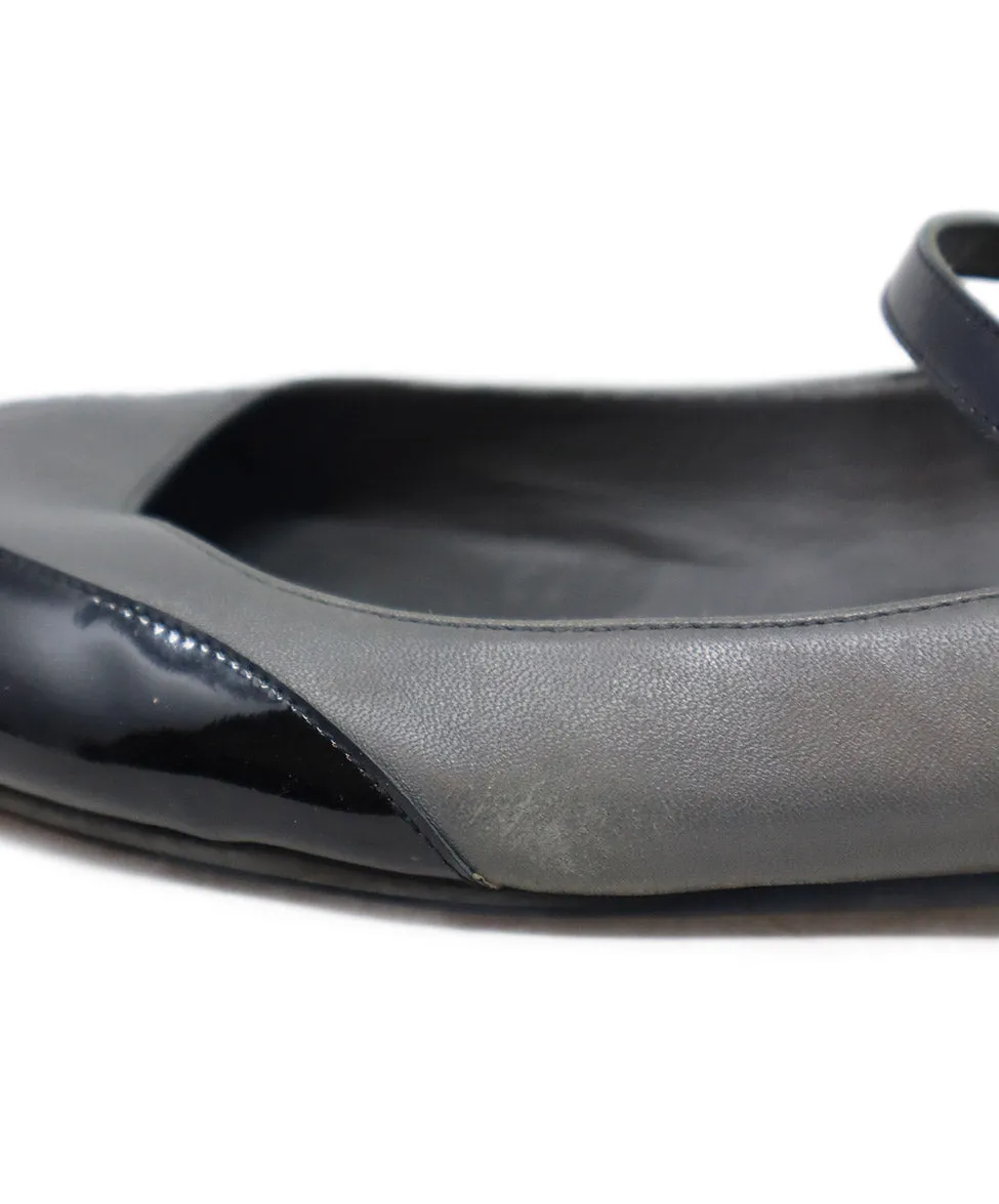 Chanel Black Patent & Grey Leather Shoes sz 11