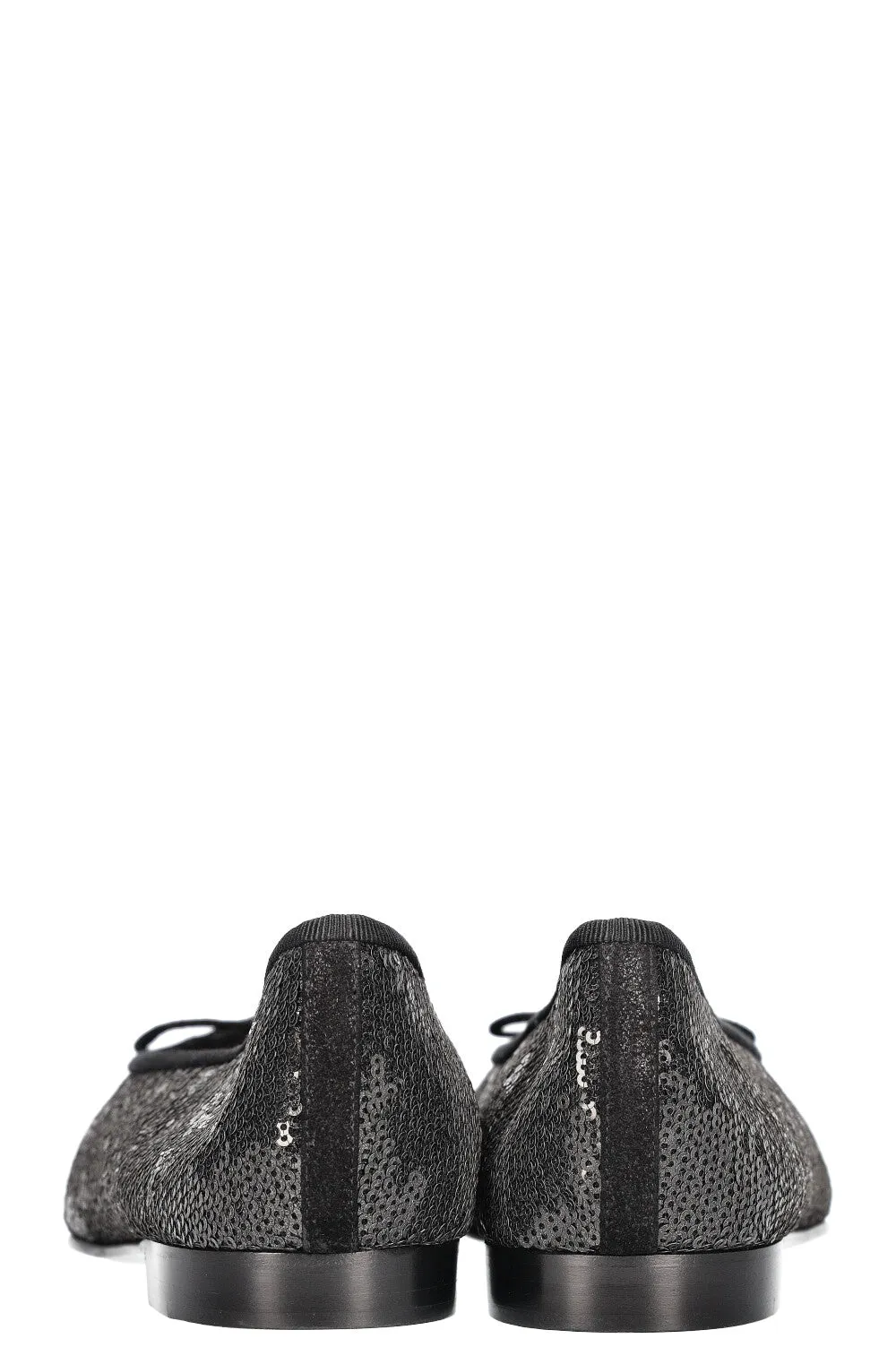 CHANEL Classic Flats Sequin Black