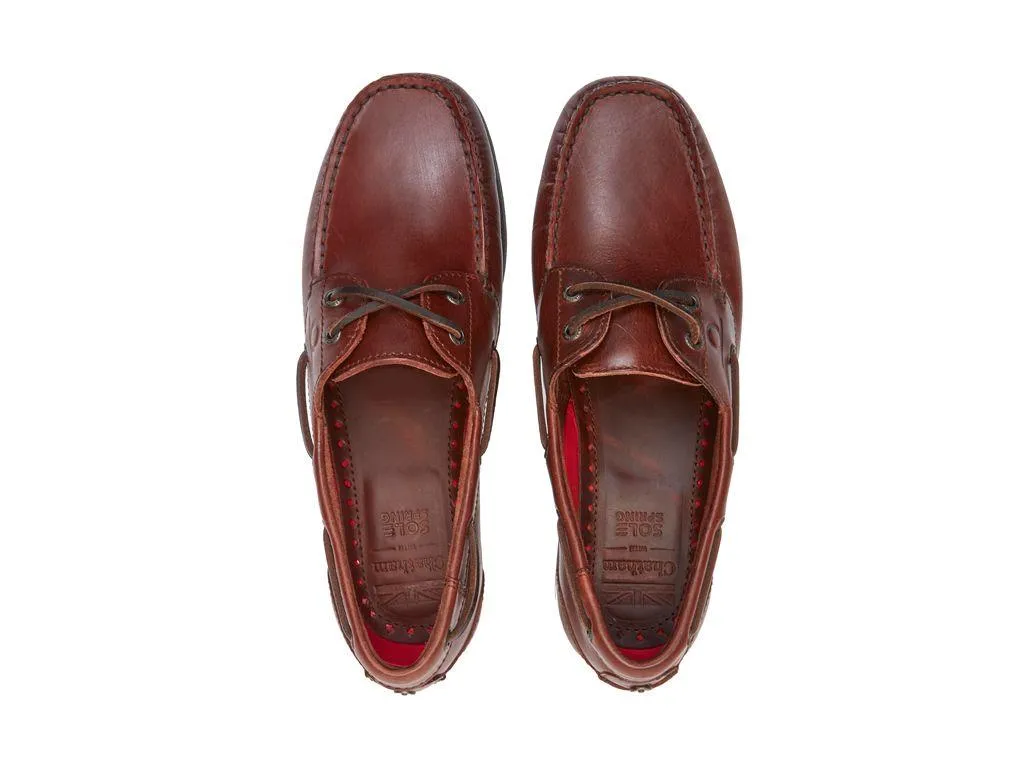 Chatham Mens Galley II Burgundy  Premium Leather Boat Shoes