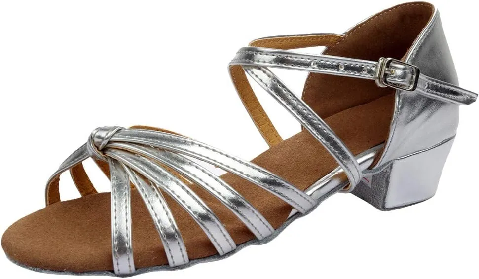 Chunky Dress Shoes for Women Open Toe Latin Dance Shoes Professional Ballroom Sandals Low Block Heeled Sandals