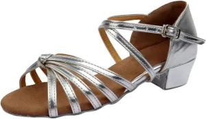 Chunky Dress Shoes for Women Open Toe Latin Dance Shoes Professional Ballroom Sandals Low Block Heeled Sandals
