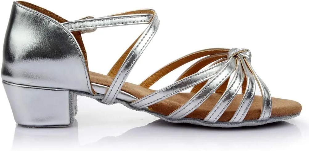 Chunky Dress Shoes for Women Open Toe Latin Dance Shoes Professional Ballroom Sandals Low Block Heeled Sandals