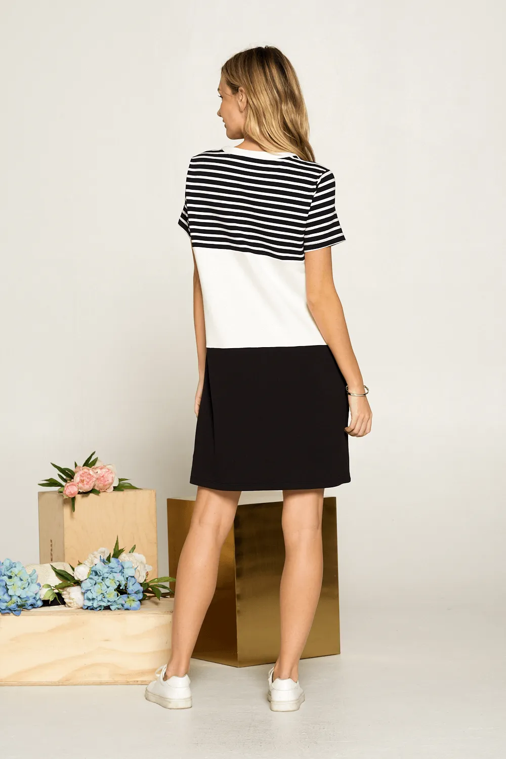 Color Block Henley Dress