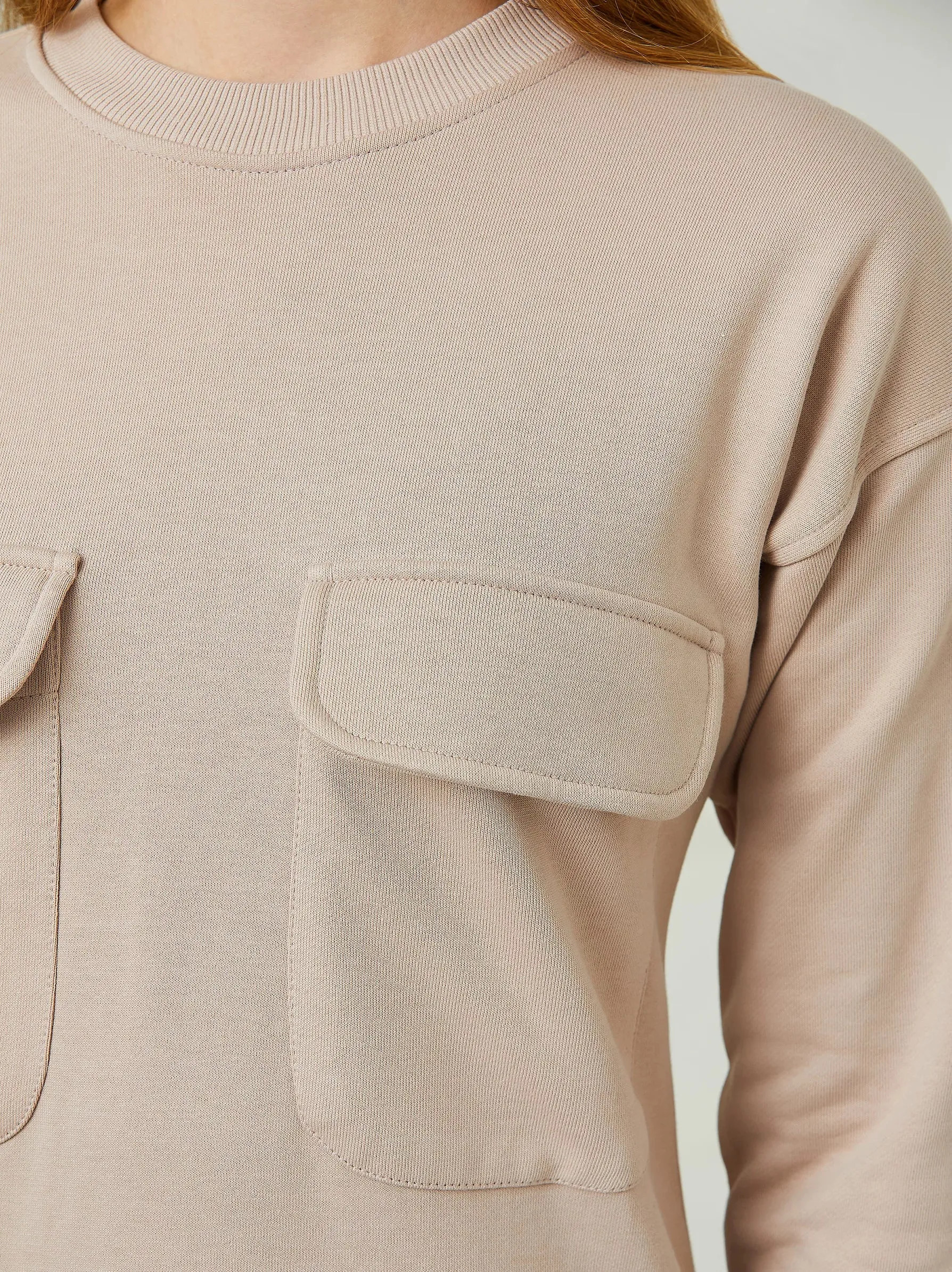 Cream Oversize Long Sweat Dress
