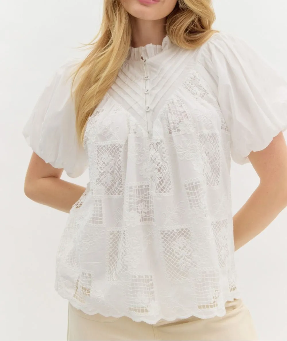 Crochet Bubble Sleeve Top