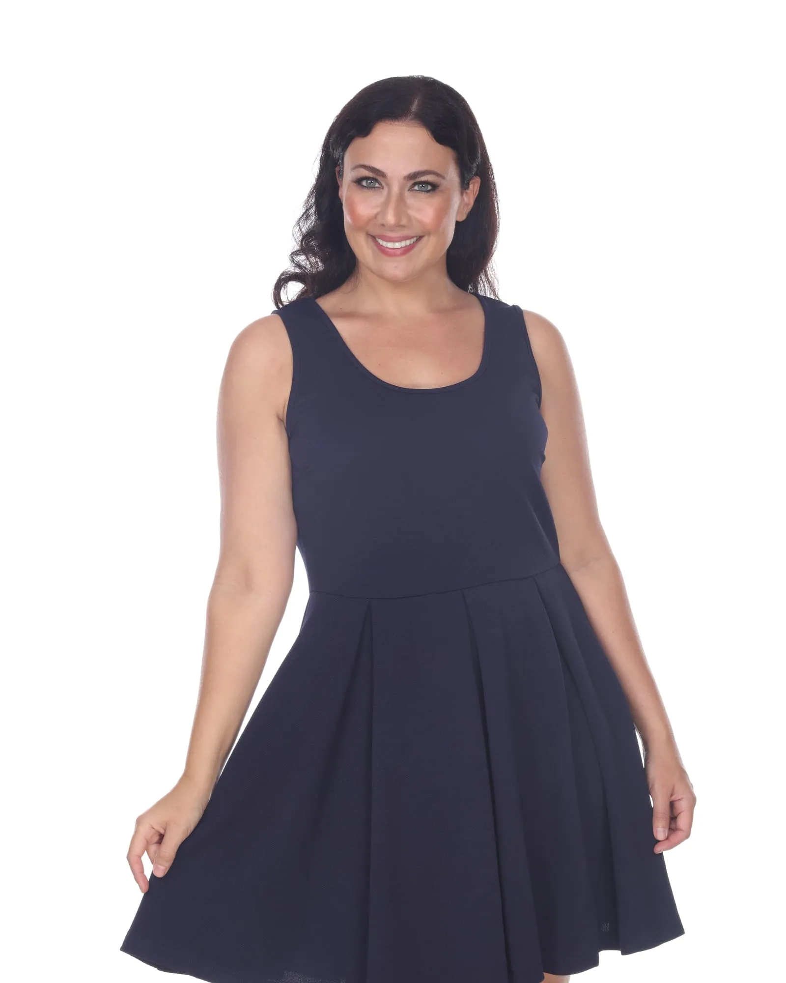 Crystal Fit and Flare Dress | Navy
