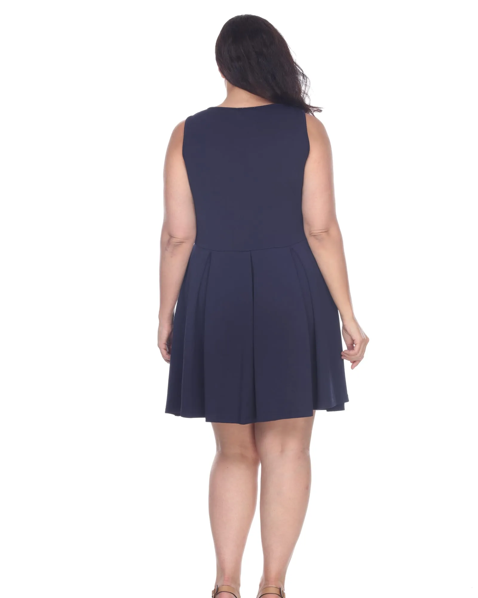 Crystal Fit and Flare Dress | Navy