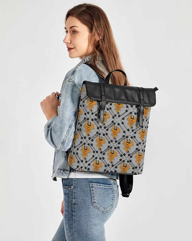 Cyclone Gray- Diamond Pattern 2023 - theagencyheadquarters Casual Flap Backpack