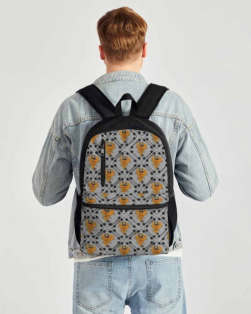 Cyclone Gray- Diamond Pattern 2023 - theagencyheadquarters Duo-Zip Front Canvas Backpack