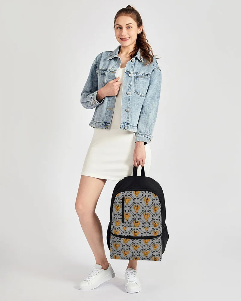 Cyclone Gray- Diamond Pattern 2023 - theagencyheadquarters Duo-Zip Front Canvas Backpack