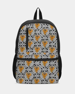 Cyclone Gray- Diamond Pattern 2023 - theagencyheadquarters Duo-Zip Front Canvas Backpack